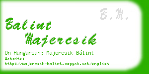 balint majercsik business card
